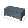 Rattan Garden Furniture Coffee Table Patio Iron Frame Tempered Glass (Black Image 3