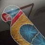 Good sized Vintage Framed String Art Two Love Birds Image 5