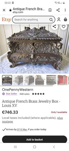 new antique bronze/brass? jewellery box