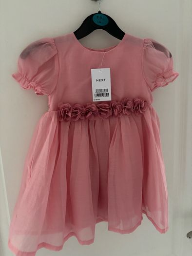Beautiful pink baby dress by next brand new 12-18 months occasion party wedding