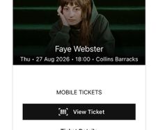 Faye Webster Ticket for August 27th