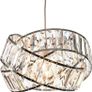Chrome Light Shade with Clear Acrylic Crystals 19cm x 29cm, Lampshades for Ceiling Lights, Interwoven Rings Pendant Light Shade, Lamp Shades for Bedroom, Living Room, Kitchen, Hallway Image 2