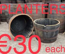Oak Barrel Planters