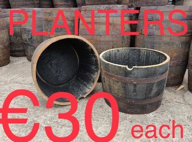 Oak Barrel Planters
