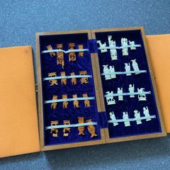Vintage Chinese Bone Hand Carved Ivory Chess Set Hong Kong 1960s
