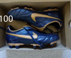 Football Boots Nike Air Legend Tiempo Blue/Gold (2006) Size 7UK FG