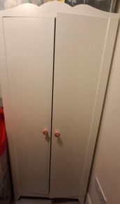 ikea small white double door wardrobe