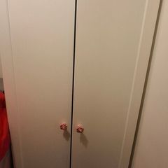 ikea small white double door wardrobe