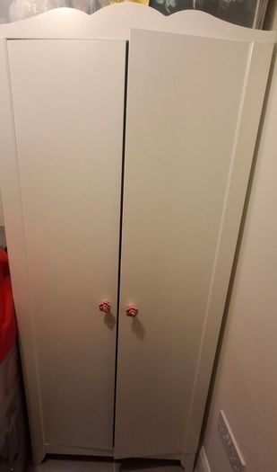 ikea small white double door wardrobe