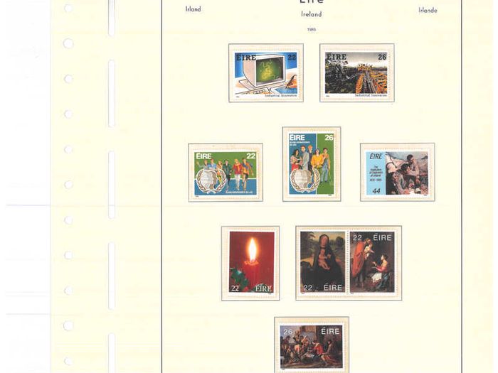 Collection. ireland 1985-1991 commemorative and definitive stamps on Lighthouse (Leuchtturm) pages 57-80 Mint Never Hinged (MNH). I note all commemorative stamps and definitive stamps including Irish Heritage & Treasures set.