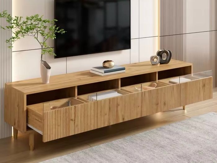 Premium 178cm TV Cabinet  Wood Effect Finish with Ample Storage