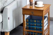BRAND NEW Bamboo Bedside Table with Drawer