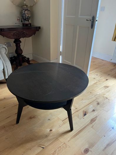 Large Round Dark Wood Coffee Table Ikea Great Condition