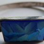 Vintage Lapis Lazuli Bangle, Sterling Silver or Silver Plated Gemstone Bangle Image 2