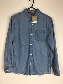 Next Boys Lightweight light blue denim look shirt brand new  9 years