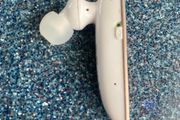 Miniso Bluetooth Wireless Headset R6100 Bluetooth wireless headset earphones in gold color, compatible with Android and iOS devices. Brand new