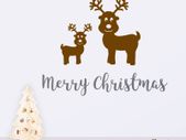 Reindeer Wall Decal, Reindeer Window Decal, Merry Christmas Stickers, Merry Christmas Decals, Christmas Window Decals, Removable Decals