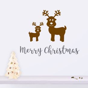 Reindeer Wall Decal, Reindeer Window Decal, Merry Christmas Stickers, Merry Christmas Decals, Christmas Window Decals, Removable Decals