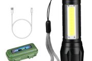 Mini LED Flashlight Torch Usb Rechargeable led flashlight 3 Mode Torch Telescopic Zoom Portable Suit for Night Lighting