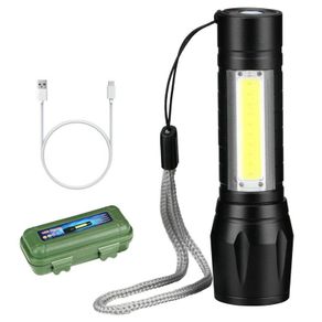 Mini LED Flashlight Torch Usb Rechargeable led flashlight 3 Mode Torch Telescopic Zoom Portable Suit for Night Lighting