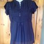 Size 12 Navy Silk Top Image 2