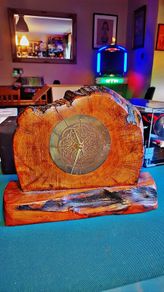 Old Irish bog oak mantle clock