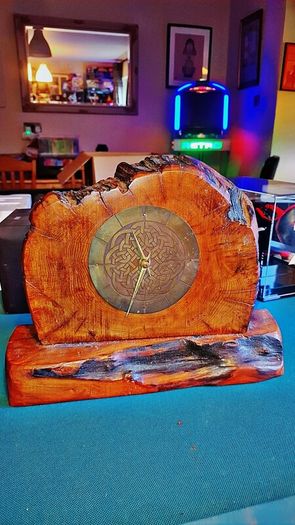 Old Irish bog oak mantle clock