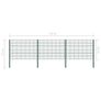 Fence Panel with Posts Iron 5.1x1.2 m Green Image 5