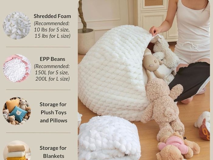 Luxury Bubble Fluffy Faux Rabbit Fur Bean Bag Cover(No Filler), Pink No-Shed, Non-Slip Bottom, Wrap-Around Zipper, Washable, Sweet Stuffed Animal Storage Beanbag Cover for Kids Teens Girls Adult