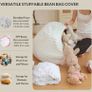 Luxury Bubble Fluffy Faux Rabbit Fur Bean Bag Cover(No Filler), Pink No-Shed, Non-Slip Bottom, Wrap-Around Zipper, Washable, Sweet Stuffed Animal Storage Beanbag Cover for Kids Teens Girls Adult Image 4