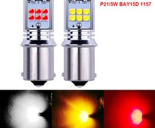 2Pcs New 1157 P21/5W BAY15D Super Bright 1800Lm LED Auto Tail Brake Bulb Turn Signal Car Daytime Running Lights Rear Fog Lamps