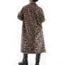 Stradivarius oversize leopard print longline coat Image 4
