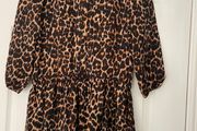 Leopard Print Shirt Dress - Juicy Couture - Size 14 - Ruffled Lined Skirt