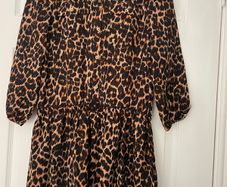 Leopard Print Shirt Dress - Juicy Couture - Size 14 - Ruffled Lined Skirt