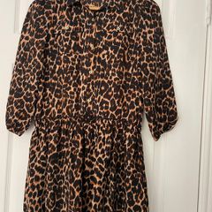 Leopard Print Shirt Dress - Juicy Couture - Size 14 - Ruffled Lined Skirt