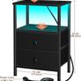 Bedside Table Set of 2 with Charging Station Image 8