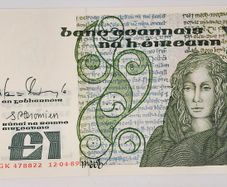 Ireland 1989 1 Pound Banknote Note Queen Medb Crisp Uncirculated Gem