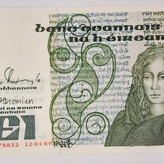 Ireland 1989 1 Pound Banknote Note Queen Medb Crisp Uncirculated Gem