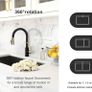Pull Out Kitchen Sink Mixer Tap Mono Matte Black and Brushed Gold Kitchen Faucet with Pull Down Spray, Modern Single Lever Swivel Bar Taps 1 Hole with 3 Mode Spray Head Image 3