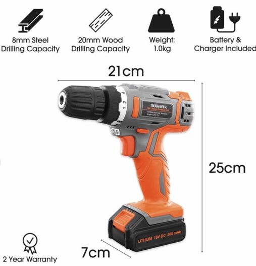 13Pc Cordless Drill Driver 18V/20V-Max Lithium-Ion, Electric Screwdriver, Accessory Kit, LED Work Light, Quick Change Battery & Charger Included