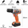 13Pc Cordless Drill Driver 18V/20V-Max Lithium-Ion, Electric Screwdriver, Accessory Kit, LED Work Light, Quick Change Battery & Charger Included Image 6