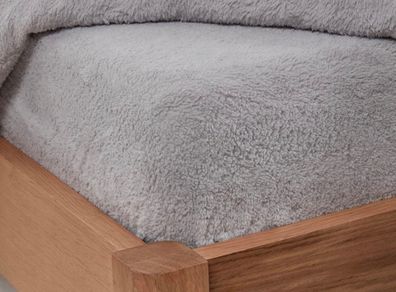 Teddy Fleece Fitted Bed Sheet Plain Thermal Warm Soft Luxury Sherpa Bedding (MULTIPLE SIZES)