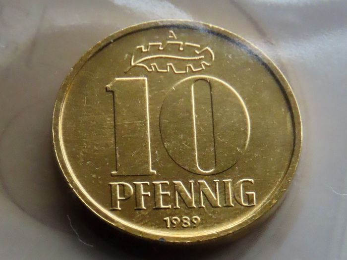 Gold plated East German coins DDR original vintage set
