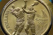 Olympics Australia 5 Dollars 2000 first day Handball coin &amp; stamp cover