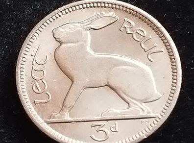 Ireland - 1966 - 3 Pence - Hare - UNC - KM.12a - [2228]