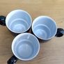 3 PC Denby Stackable Mug Mushroom Black everyday Stoneware England 12 OZ Image 4