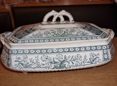 Antique C1870' Rare Burgess and Leigh Hill Pottery TUREEN  Pattern-Kaiser
