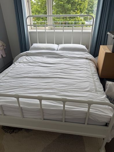 LIKE NEW IKEA stjarno king bed with valavag kingsize mattress -