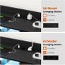 Chest of Drawers with Charging Station and LED Light, Dresser TV Stand with 9 Fabric Drawers Image 4