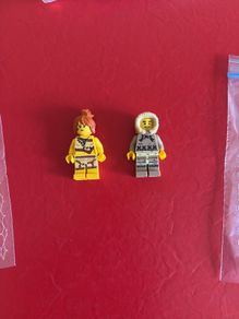 lego CMF series 5 x 2 ice fisherman cavewoman